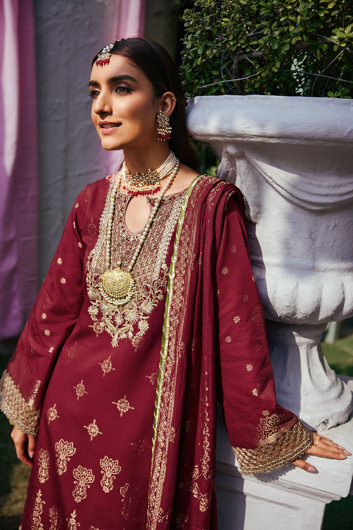 3855-ROSHAN EMBROIDERED JACQUARD STITCHED