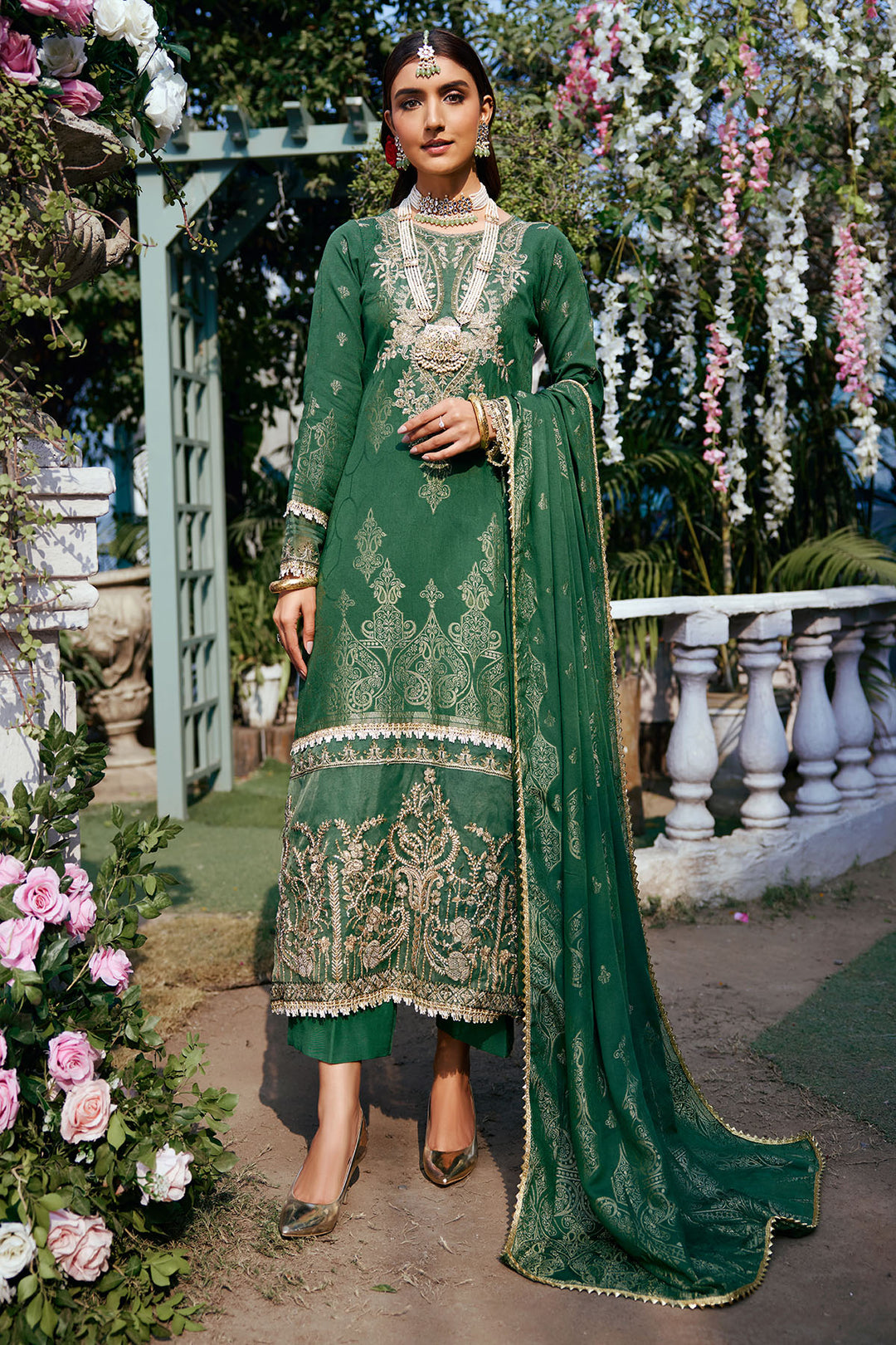 3858-BAHAR EMBROIDERED JACQUARD UNSTITCHED