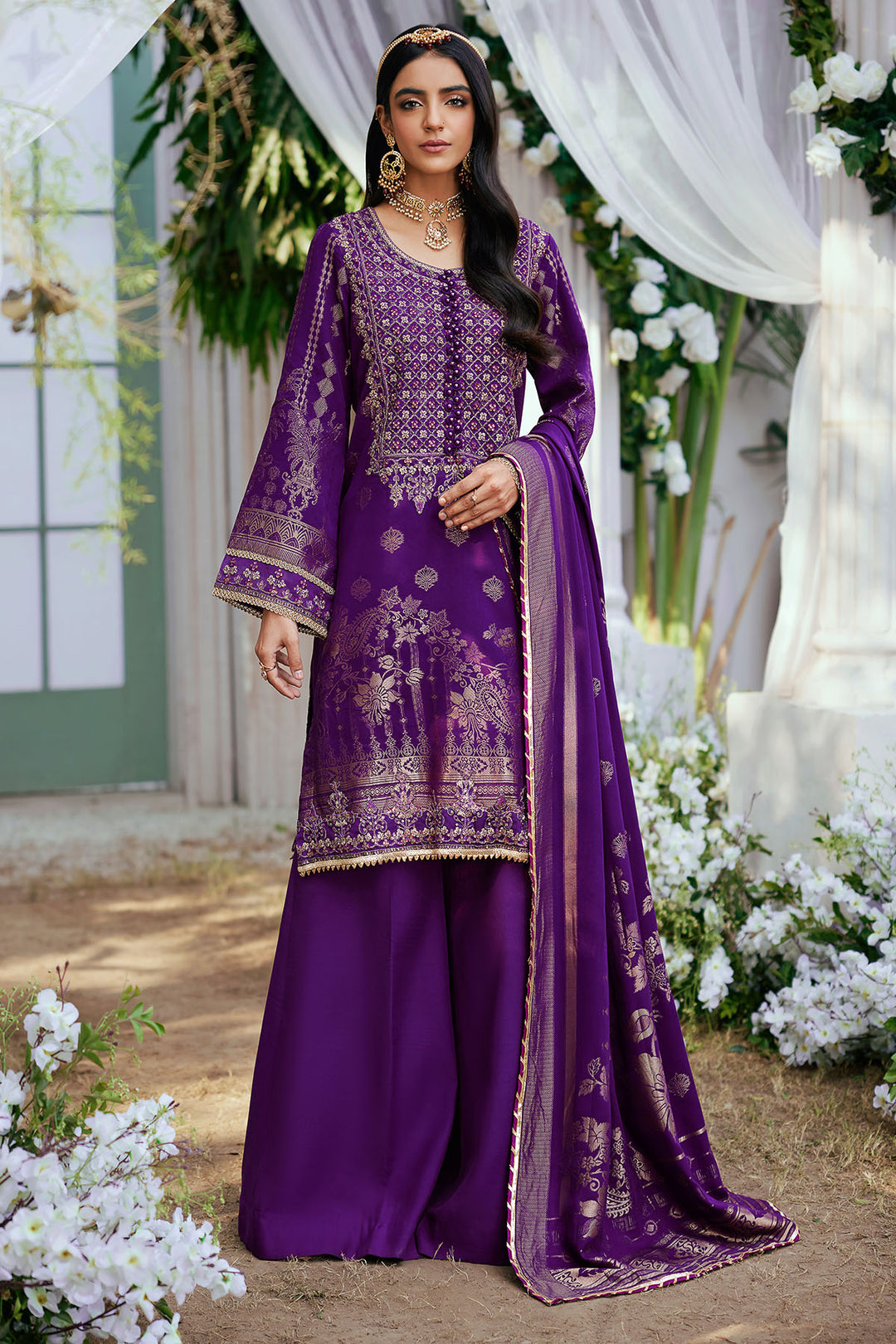 3859-ZIYA EMBROIDERED JACQUARD STITCHED