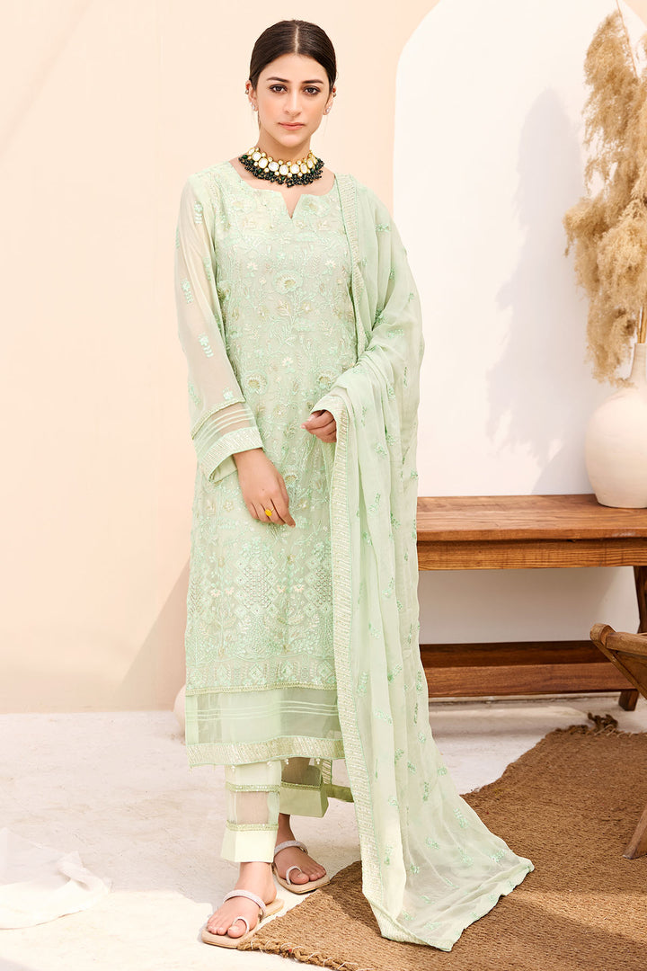 3871-NEEMA EMBROIDERED BEMBERG CHIFFON UNSTITCHED