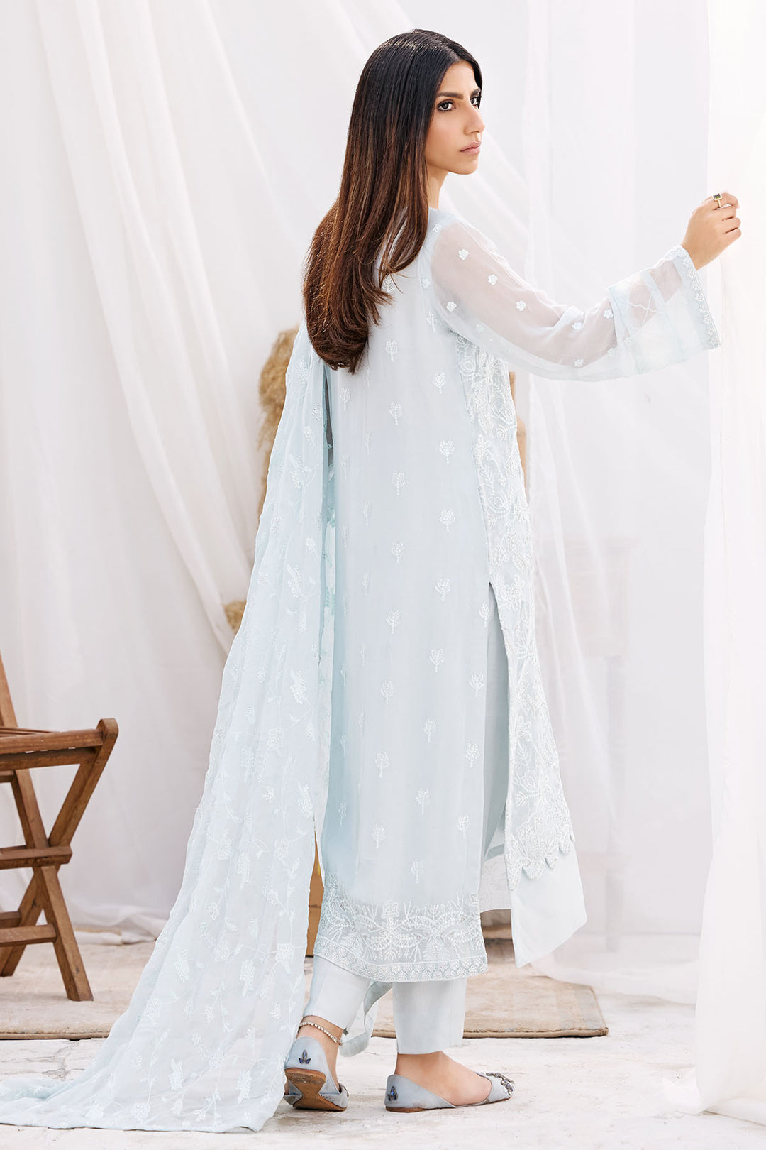 3872-KITANA EMBROIDERED BEMBERG CHIFFON UNSTITCHED