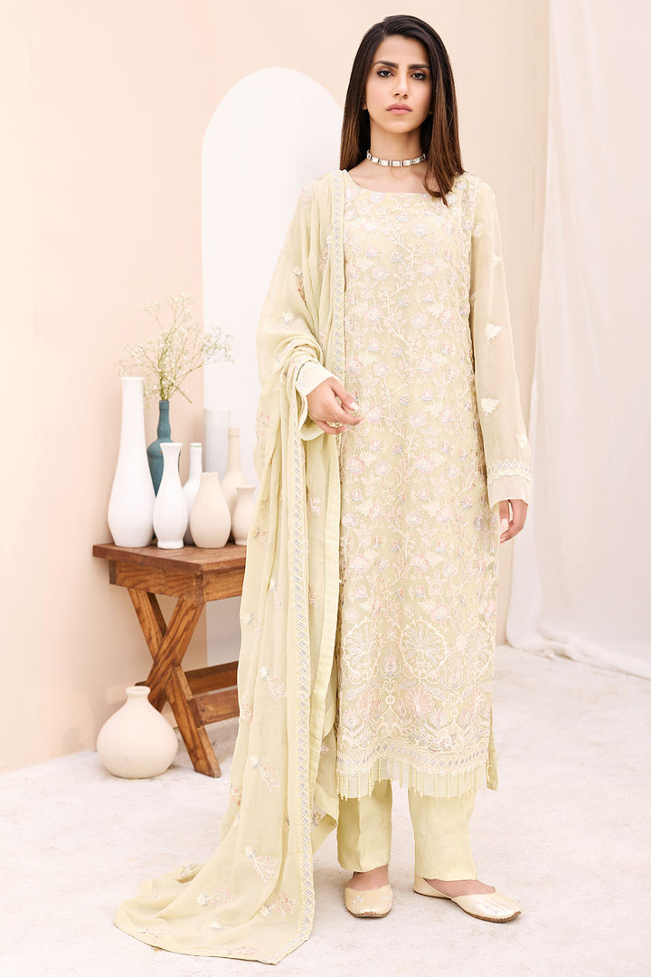 3874-DINAAL EMBROIDERED BEMBERG CHIFFON UNSTITCHED