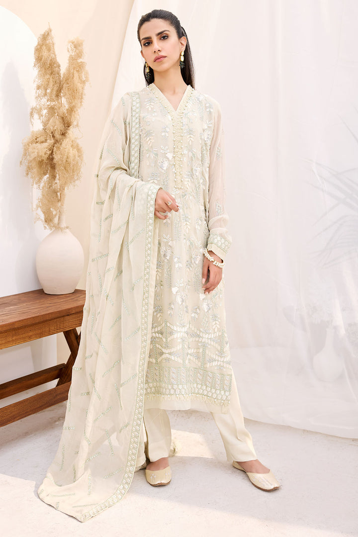 3876-SETAREH EMBROIDERED BEMBERG CHIFFON UNSTITCHED