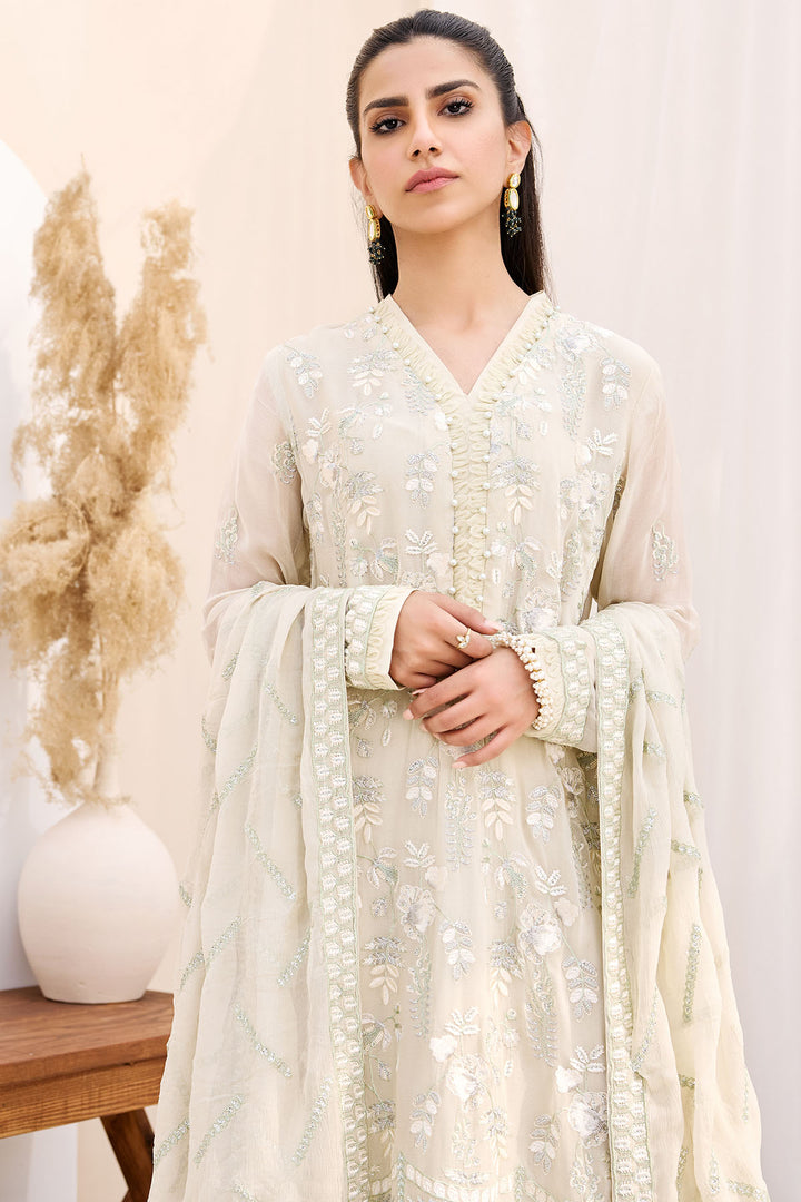 3876-SETAREH EMBROIDERED BEMBERG CHIFFON UNSTITCHED