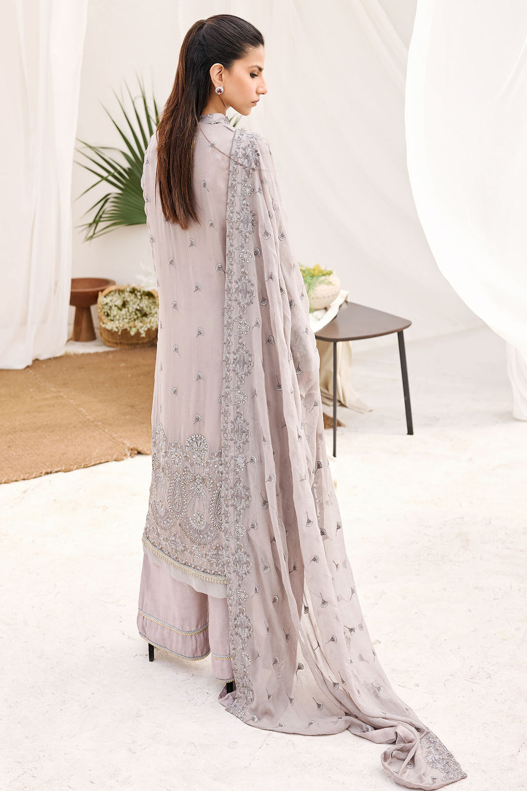 3879-IRAAN EMBROIDERED BEMBERG CHIFFON UNSTITCHED