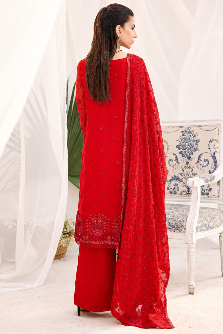 3883-JUNEBERRY EMBROIDERED BEMBERG CHIFFON UNSTITCHED