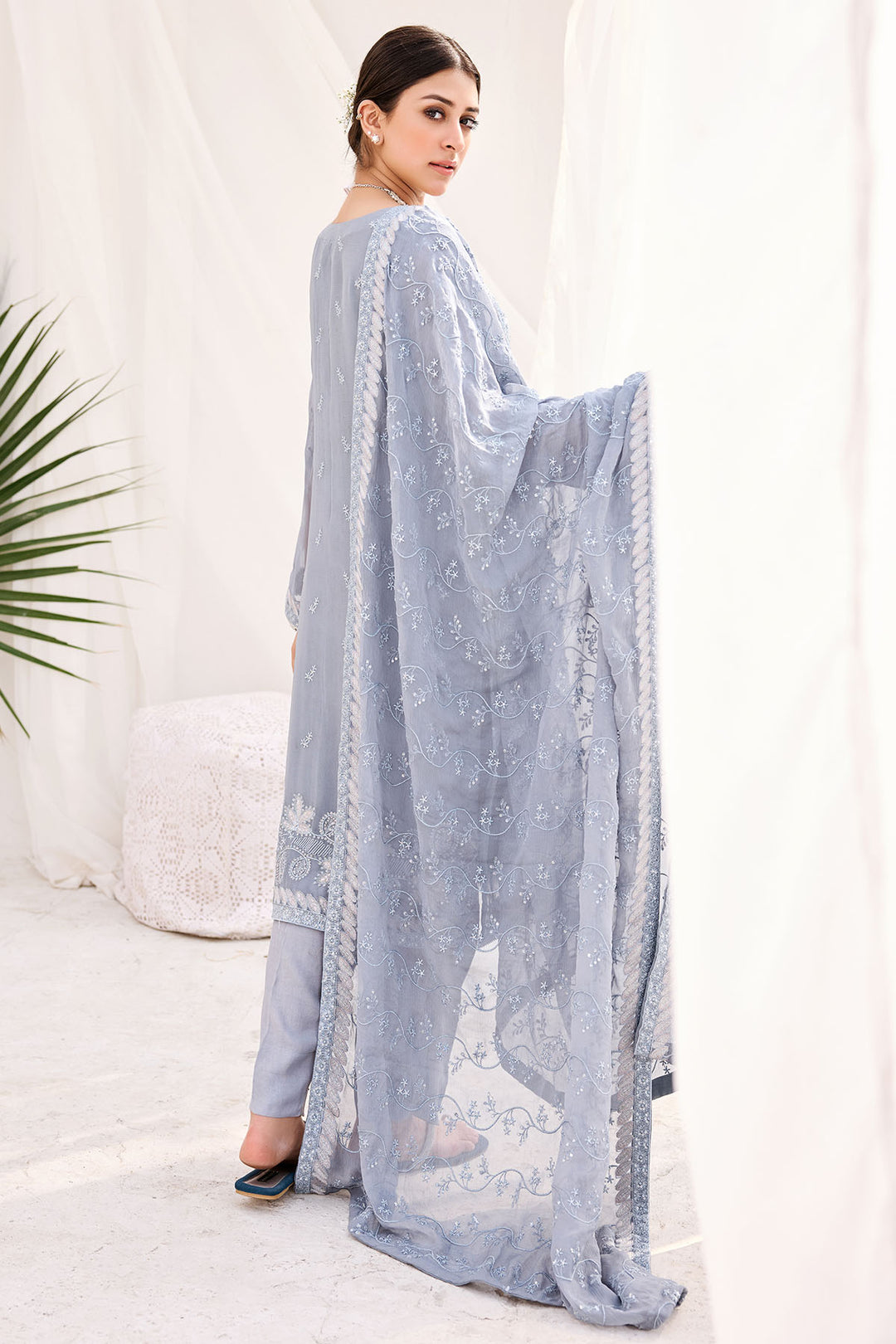 3884-JOLIE EMBROIDERED BEMBERG CHIFFON UNSTITCHED