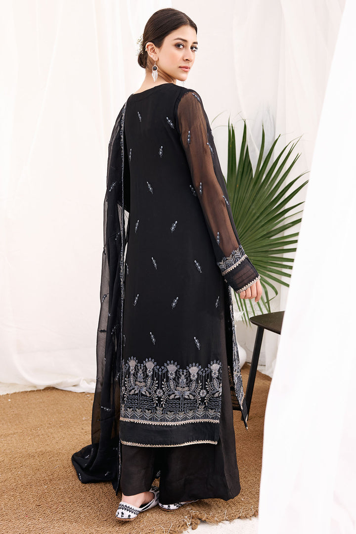3885-CORA EMBROIDERED BEMBERG CHIFFON UNSTITCHED