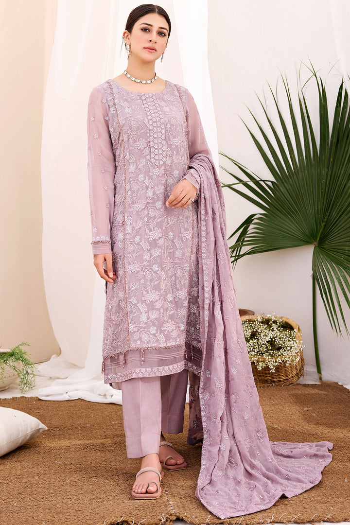 3892-GAELLE EMBROIDERED BEMBERG CHIFFON UNSTITCHED