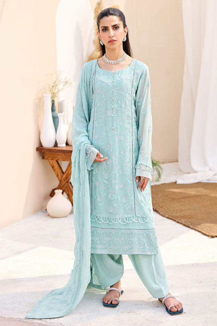 3893-AMARI EMBROIDERED BEMBERG CHIFFON UNSTITCHED