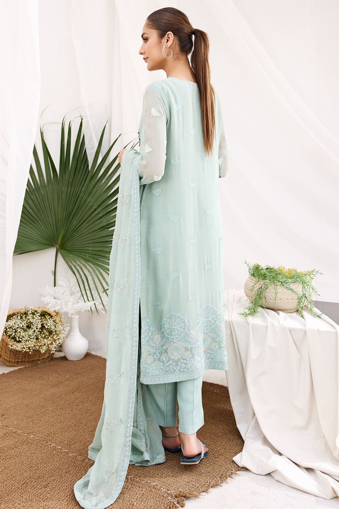 3894-ISABELLA EMBROIDERED BEMBERG CHIFFON UNSTITCHED