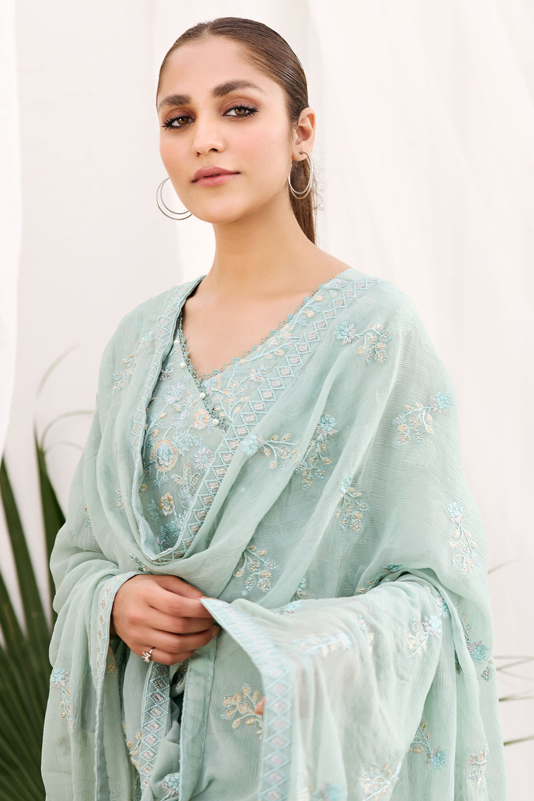 3894-ISABELLA EMBROIDERED BEMBERG CHIFFON UNSTITCHED
