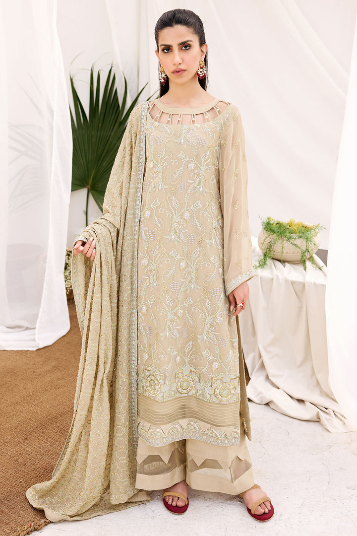 3897-SLOANIE EMBROIDERED BEMBERG CHIFFON UNSTITCHED