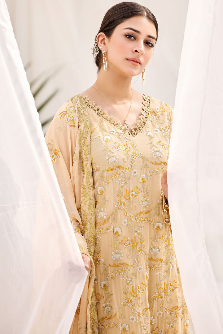 3898-ROSHAN EMBROIDERED BEMBERG CHIFFON UNSTITCHED