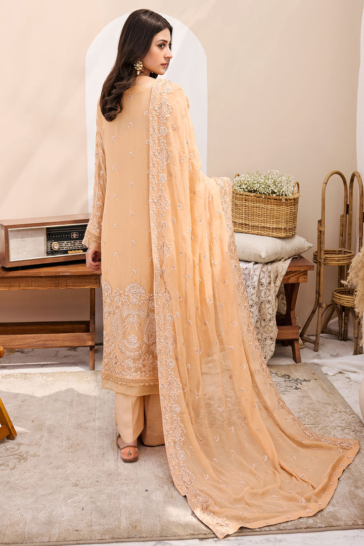 3899-POPPY EMBROIDERED BEMBERG CHIFFON UNSTITCHED