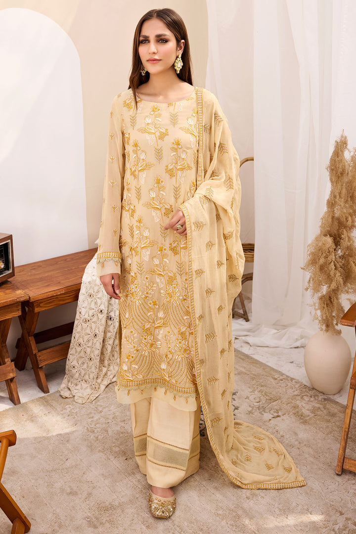 3901-RUHI EMBROIDERED BEMBERG CHIFFON UNSTITCHED