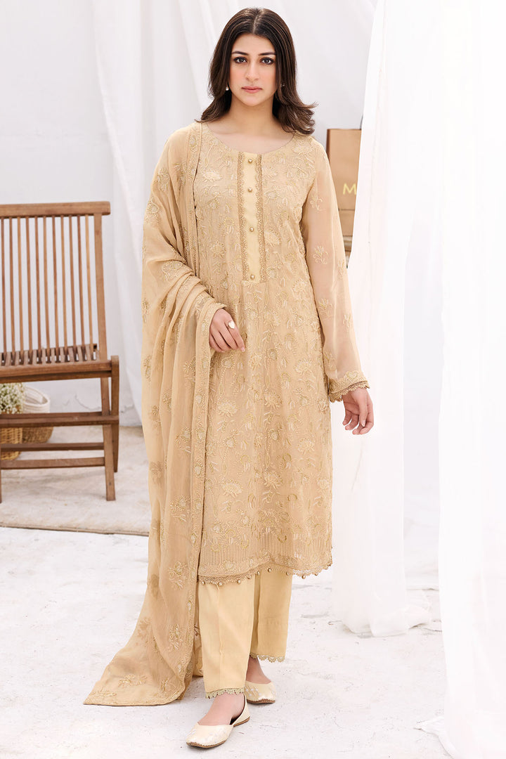3906-NEDA EMBROIDERED BEMBERG CHIFFON UNSTITCHED