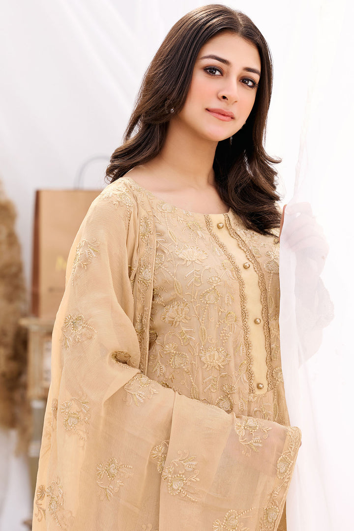 3906-NEDA EMBROIDERED BEMBERG CHIFFON UNSTITCHED