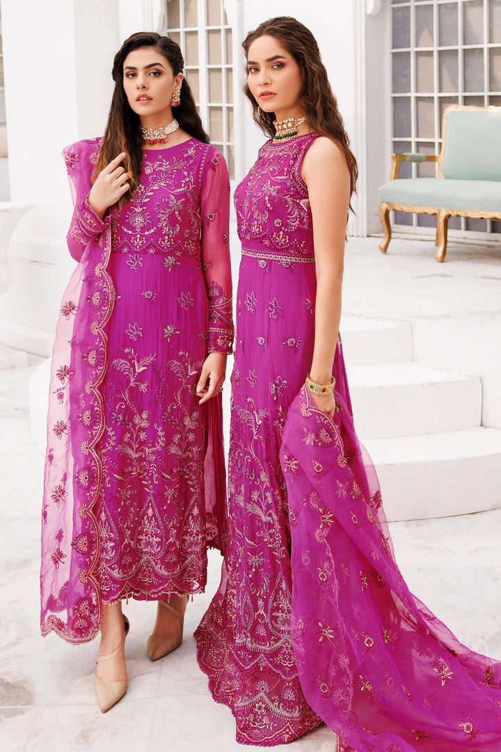 3462-HASS EMBROIDERED BEMBERG CHIFFON UNSTITCHED