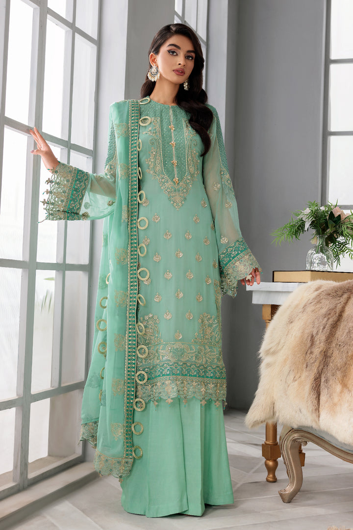 3396-SIRENE EMBROIDERED BEMBERG CHIFFON STITCHED