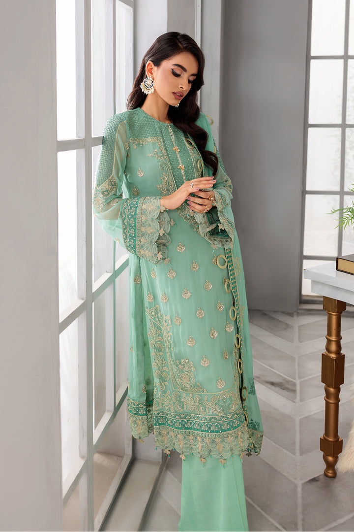 3396-SIRENE EMBROIDERED BEMBERG CHIFFON STITCHED