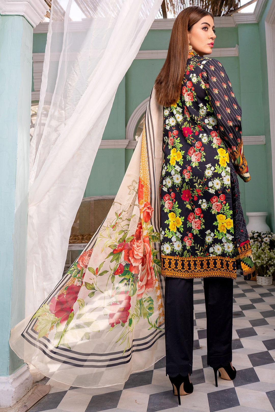 0107-TEHZIB DIGITAL PRINTED LAWN UNSTITCHED