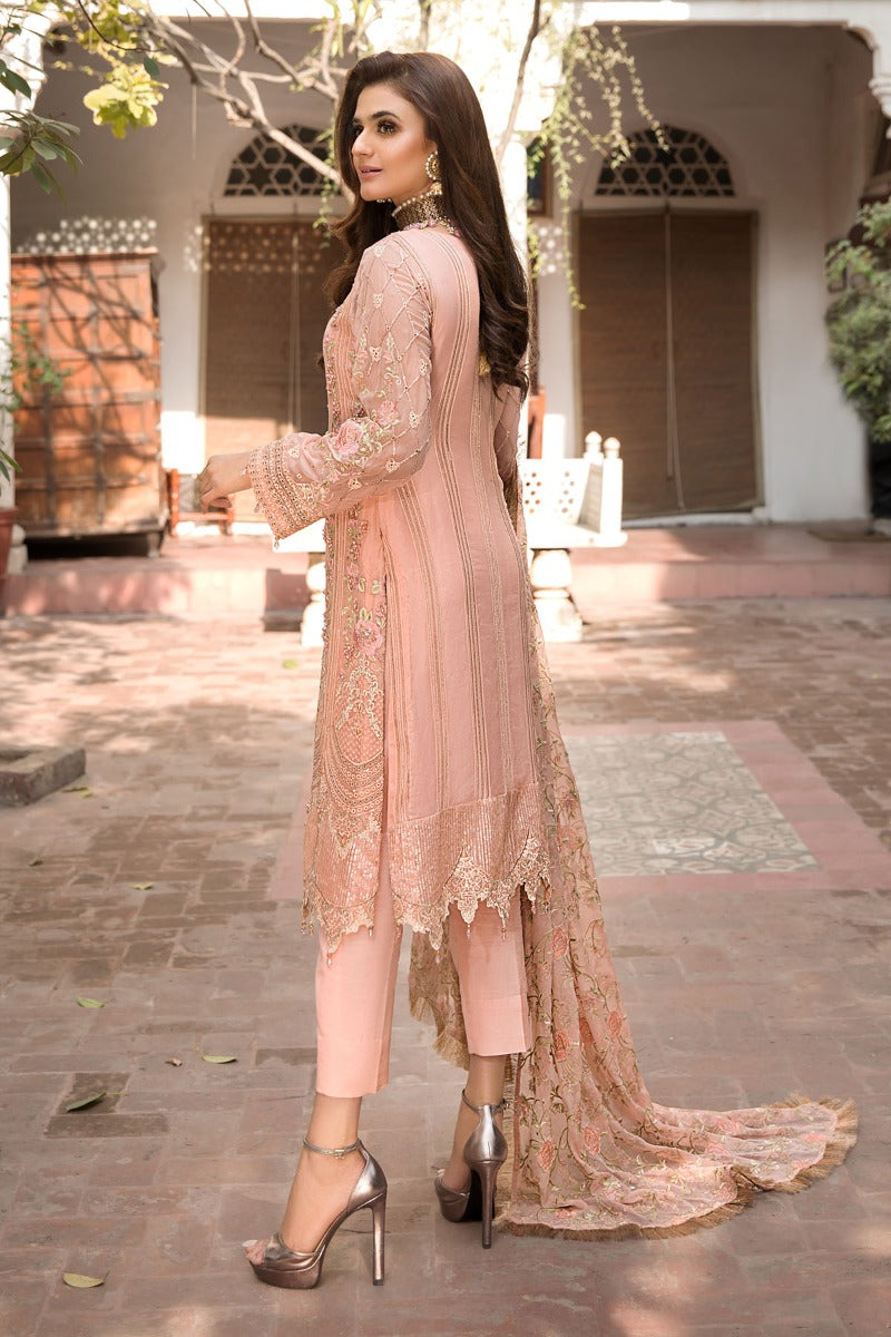 2347-PEACH-FLORAL EMBROIDERED CRINKLE CHIFFON UNSTITCHED