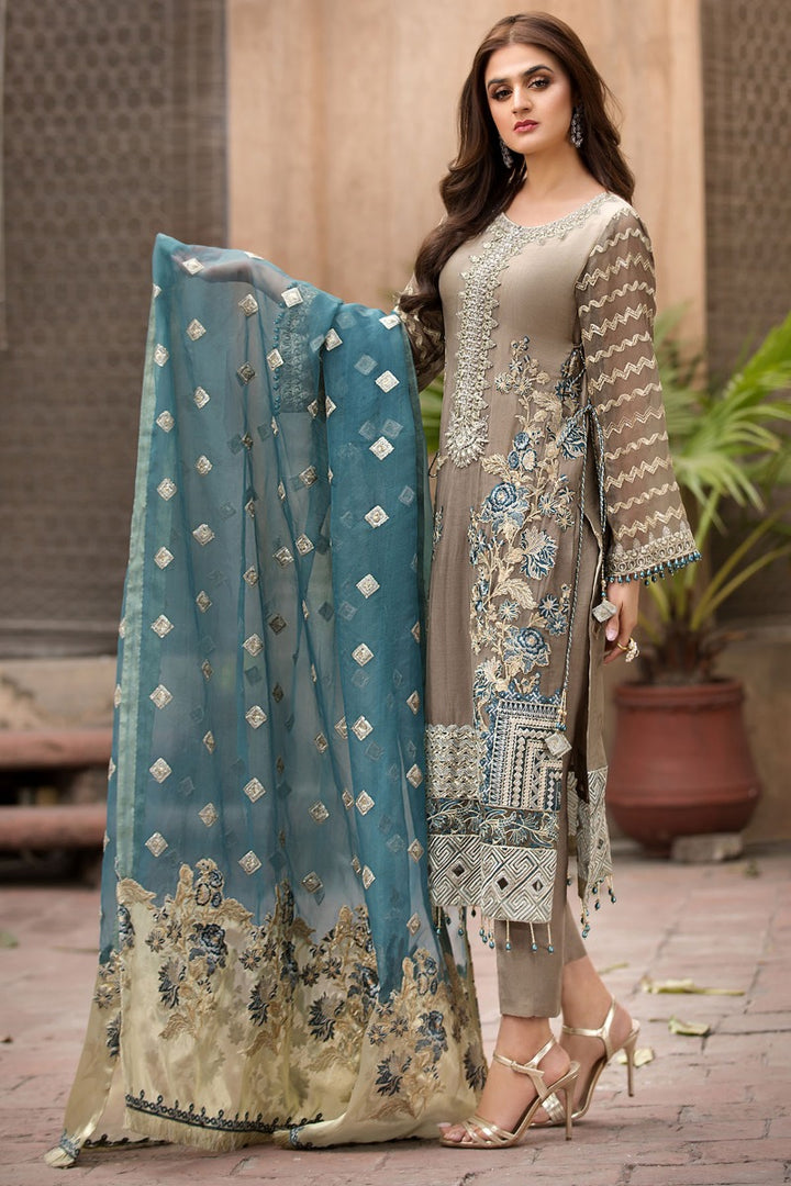 2351-ASHER-OMBRE EMBROIDERED CRINKLE CHIFFON UNSTITCHED