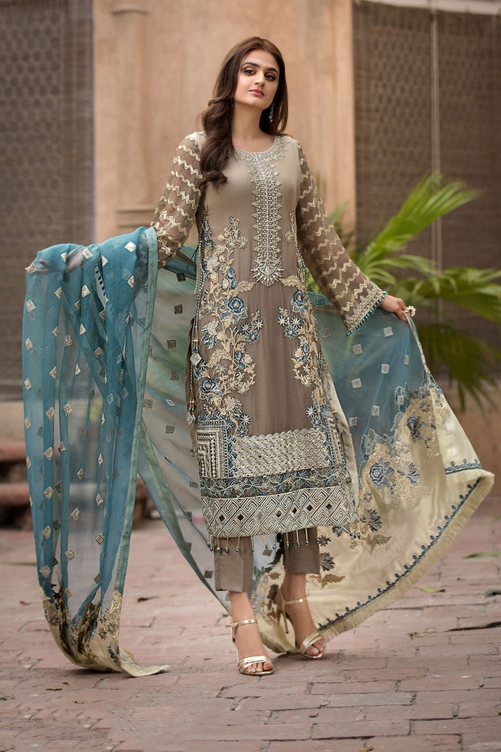 2351-ASHER-OMBRE EMBROIDERED CRINKLE CHIFFON UNSTITCHED