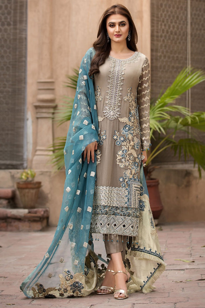 2351-ASHER-OMBRE EMBROIDERED CRINKLE CHIFFON UNSTITCHED
