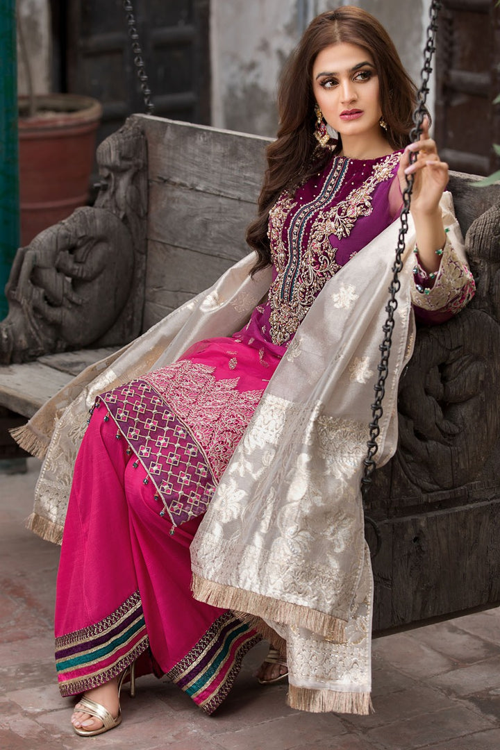 2354-MULBERRY-ASTIRE EMBROIDERED SILK NET UNSTITCHED