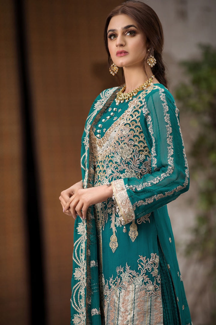 2355-BERYL-BROCADE EMBROIDERED CRINKLE CHIFFON UNSTITCHED