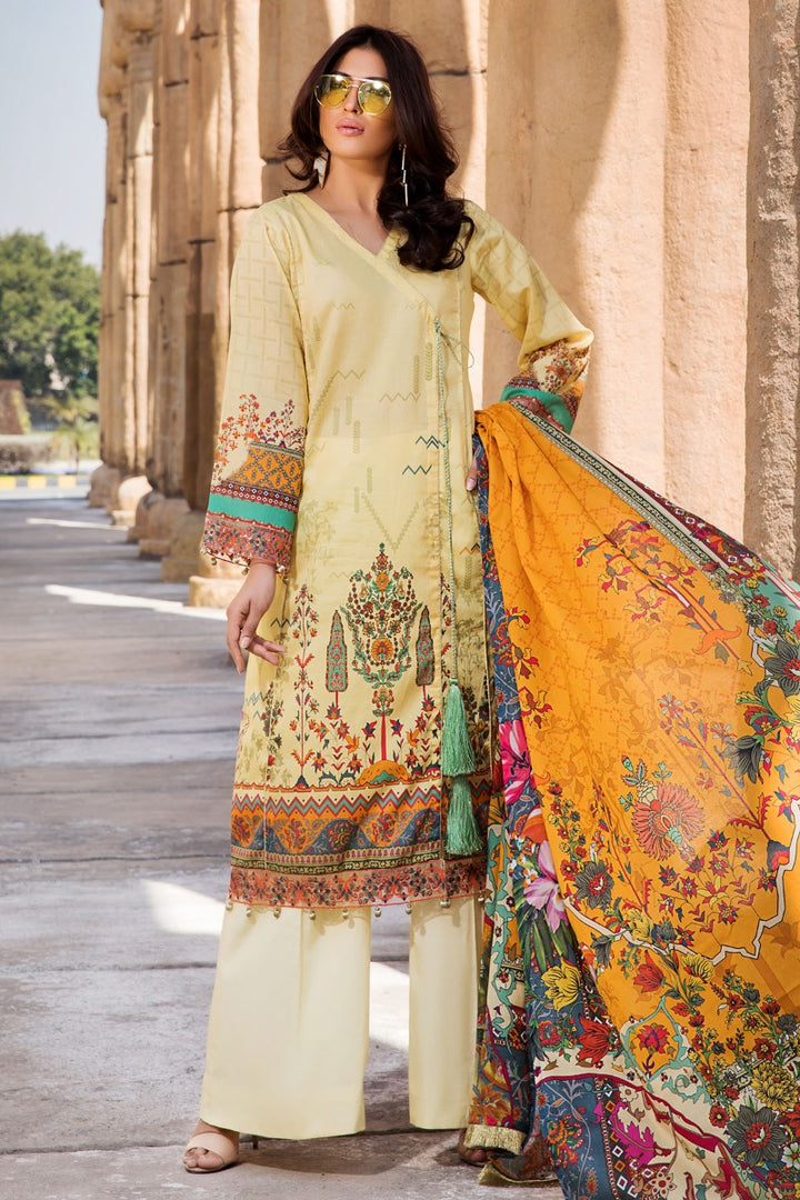 2533-LEMON-CHIFFON DIGITAL PRINTED LAWN UNSTITCHED