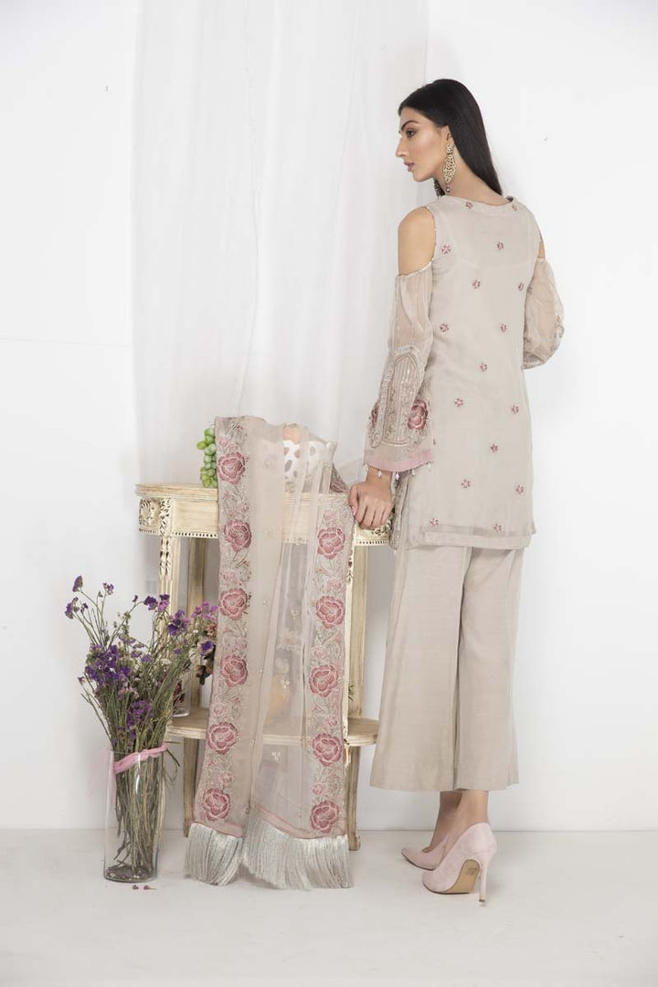 2102-SILVER GREY EMBROIDERED CRINKLE CHIFFON STITCHED