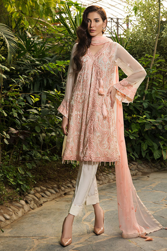 2149-FOREST-PINK EMBROIDERED BEMBERG CHIFFON UNSTITCHED