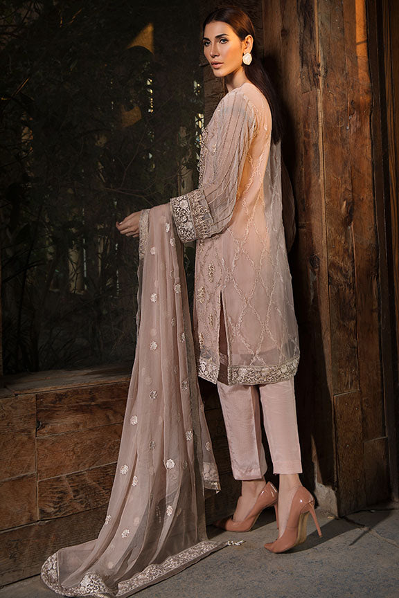 2150-LAVENDER-PINK EMBROIDERED BEMBERG CHIFFON UNSTITCHED