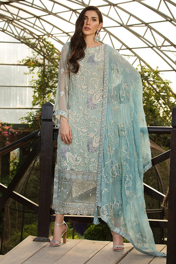2152-BLUE-ASH EMBROIDERED BEMBERG CHIFFON UNSTITCHED
