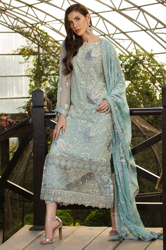 2152-BLUE-ASH EMBROIDERED BEMBERG CHIFFON UNSTITCHED