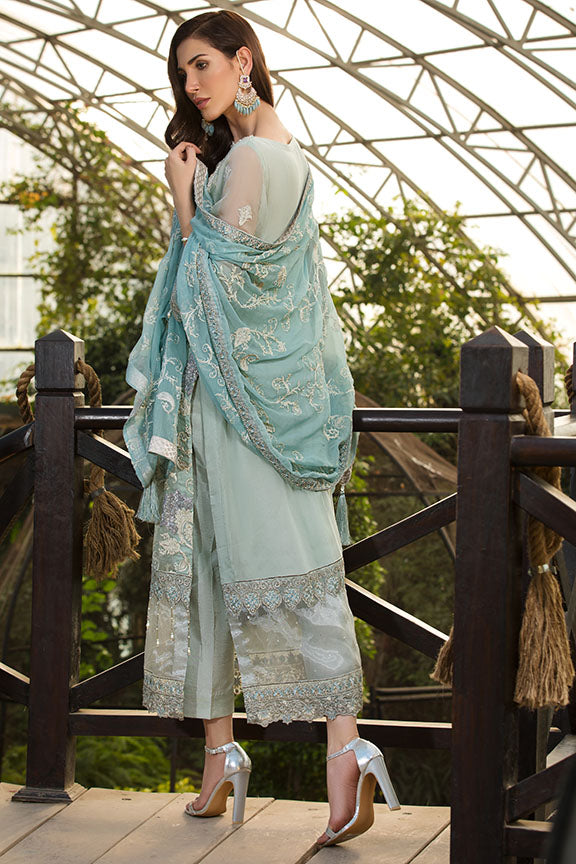 2152-BLUE-ASH EMBROIDERED BEMBERG CHIFFON UNSTITCHED