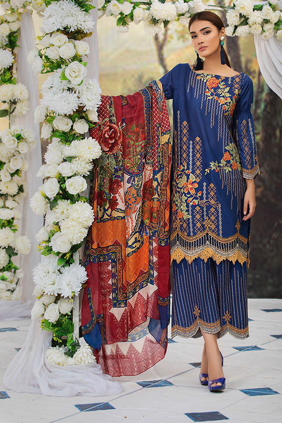 2215-CROSS-STITCH-BUNCH EMBROIDERED LAWN UNSTITCHED