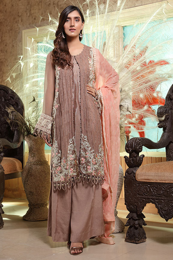 2288-FAINT-FLORAL EMBROIDERED BEMBERG CHIFFON UNSTITCHED